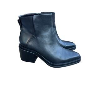Franco Sarto black leather black booties size 7